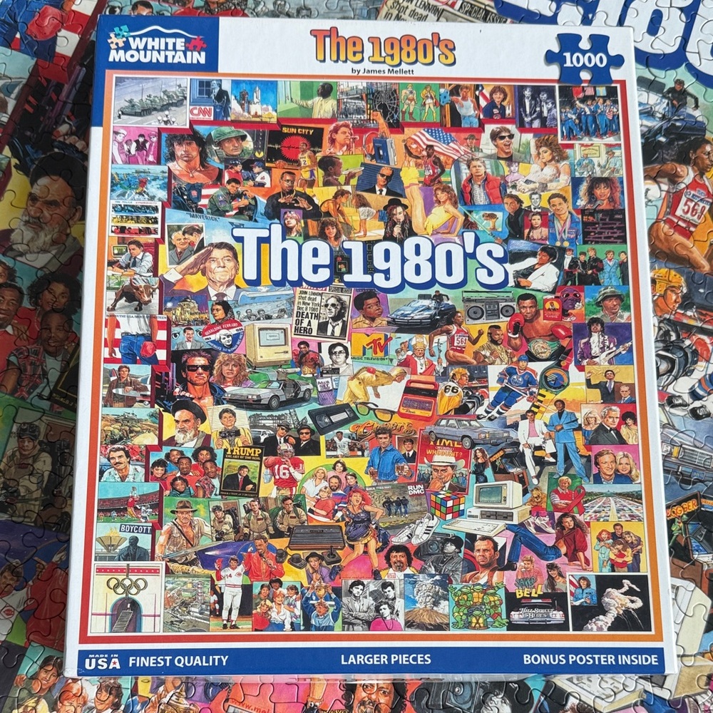 White Mountain 1980s Collage Puzzle - Bright Multi-Color Artwork